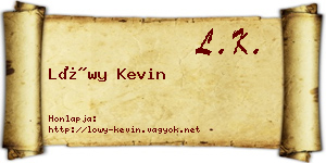 Lőwy Kevin névjegykártya